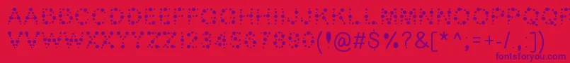 Bubble ffy-Schriftart – Violette Schriften auf rotem Hintergrund