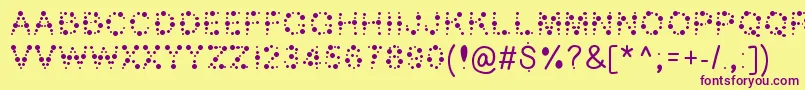 Bubble ffy Font – Purple Fonts on Yellow Background