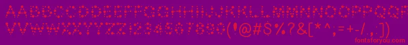 Czcionka Bubble ffy – czerwone czcionki na fioletowym tle