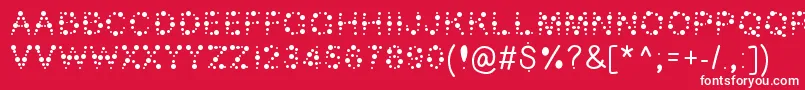 Bubble ffy-Schriftart – Weiße Schriften auf rotem Hintergrund