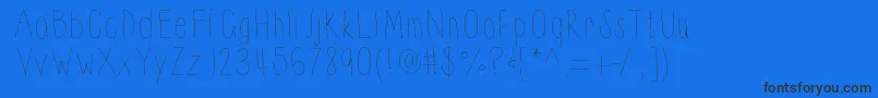 Thinnyness-fontti – mustat fontit sinisellä taustalla