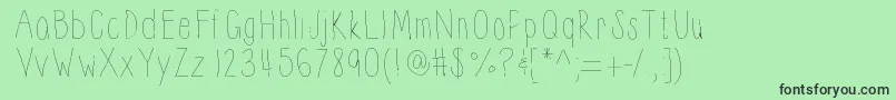 Шрифт Thinnyness – чёрные шрифты на зелёном фоне