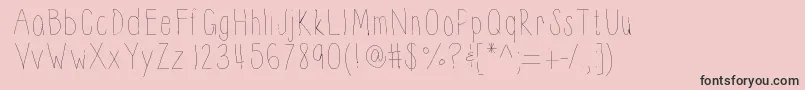 Thinnyness-fontti – mustat fontit vaaleanpunaisella taustalla