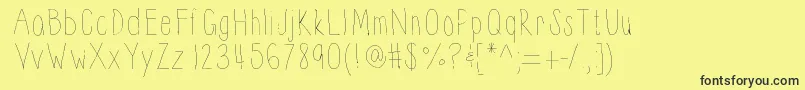 Thinnyness-fontti – mustat fontit keltaisella taustalla