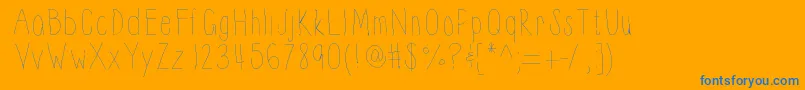Thinnyness Font – Blue Fonts on Orange Background