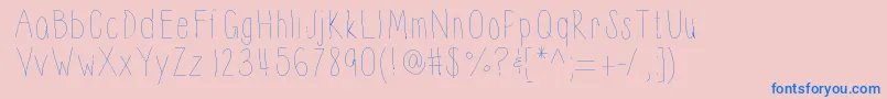 フォントThinnyness – ピンクの背景に青い文字