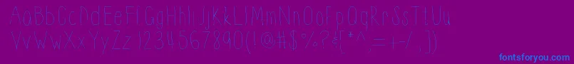 Thinnyness Font – Blue Fonts on Purple Background