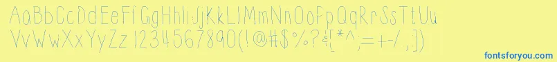 Thinnyness-fontti – siniset fontit keltaisella taustalla
