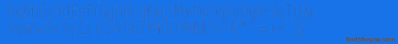 Thinnyness-Schriftart – Braune Schriften auf blauem Hintergrund