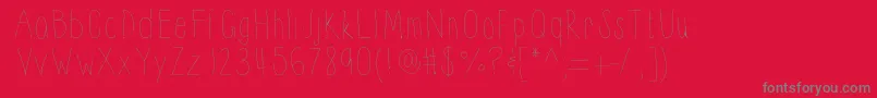 Thinnyness Font – Gray Fonts on Red Background