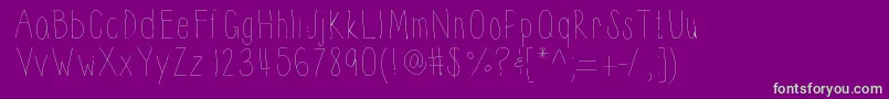 Thinnyness Font – Green Fonts on Purple Background