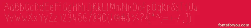 Thinnyness-fontti – vihreät fontit punaisella taustalla