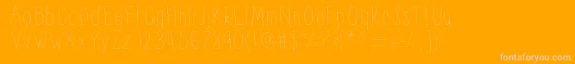 Thinnyness Font – Pink Fonts on Orange Background