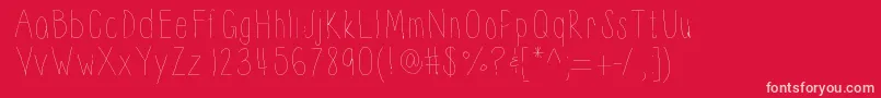 Thinnyness-Schriftart – Rosa Schriften auf rotem Hintergrund