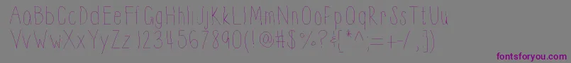 Шрифт Thinnyness – фиолетовые шрифты на сером фоне