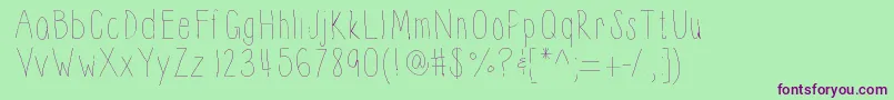 Шрифт Thinnyness – фиолетовые шрифты на зелёном фоне