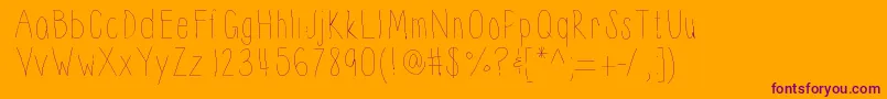 Thinnyness Font – Purple Fonts on Orange Background