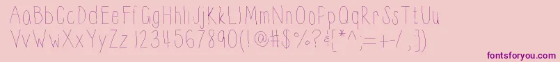 Thinnyness-fontti – violetit fontit vaaleanpunaisella taustalla