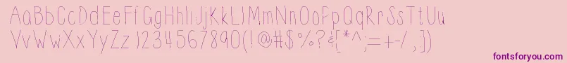 Thinnyness Font – Purple Fonts on Pink Background