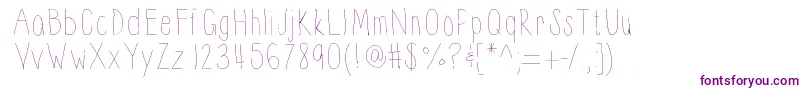 Thinnyness-fontti – violetit fontit valkoisella taustalla