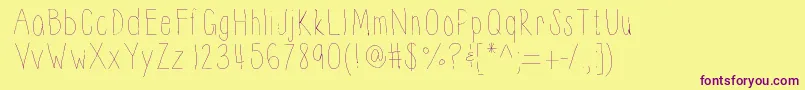 Thinnyness-fontti – violetit fontit keltaisella taustalla