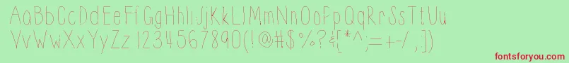 Thinnyness-fontti – punaiset fontit vihreällä taustalla