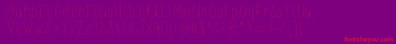 Thinnyness-fontti – punaiset fontit violetilla taustalla