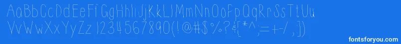 Thinnyness-fontti – valkoiset fontit sinisellä taustalla
