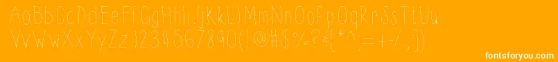 Thinnyness-fontti – valkoiset fontit oranssilla taustalla