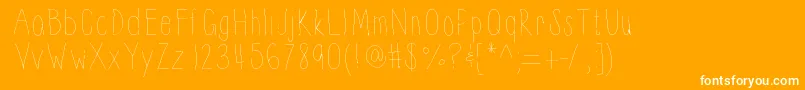 Thinnyness Font – White Fonts on Orange Background