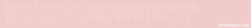 Thinnyness-Schriftart – Weiße Schriften auf rosa Hintergrund