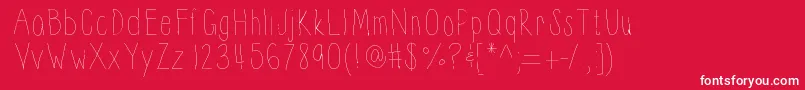 Thinnyness-fontti – valkoiset fontit punaisella taustalla