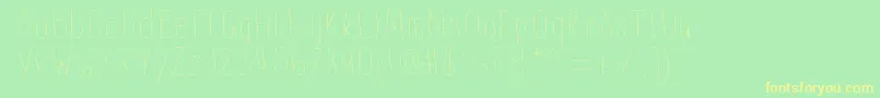 Czcionka Thinnyness – żółte czcionki na zielonym tle
