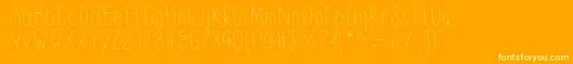 Thinnyness-Schriftart – Gelbe Schriften auf orangefarbenem Hintergrund