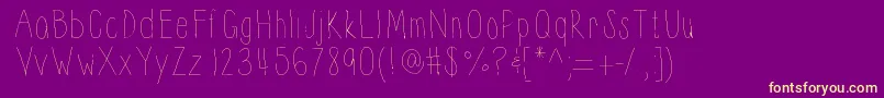 フォントThinnyness – 紫の背景に黄色のフォント