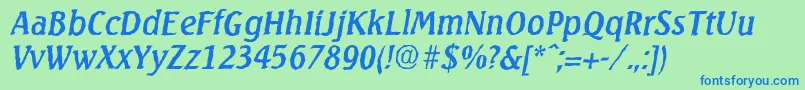 SeagullantiqueItalic Font – Blue Fonts on Green Background