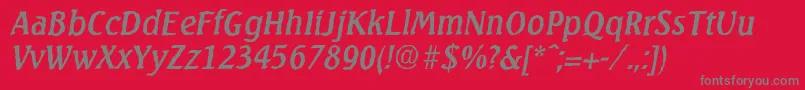 フォントSeagullantiqueItalic – 赤い背景に灰色の文字