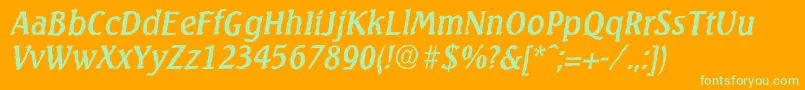 SeagullantiqueItalic Font – Green Fonts on Orange Background