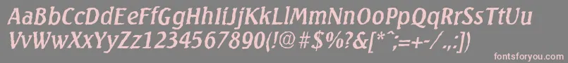 SeagullantiqueItalic Font – Pink Fonts on Gray Background