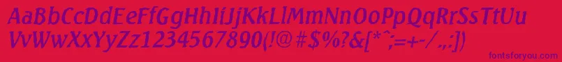 SeagullantiqueItalic Font – Purple Fonts on Red Background