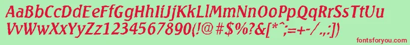 SeagullantiqueItalic Font – Red Fonts on Green Background