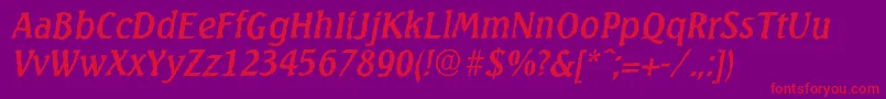 SeagullantiqueItalic Font – Red Fonts on Purple Background