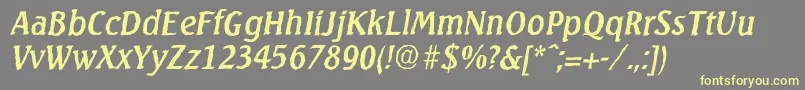 SeagullantiqueItalic Font – Yellow Fonts on Gray Background