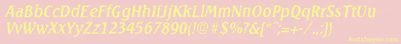SeagullantiqueItalic Font – Yellow Fonts on Pink Background