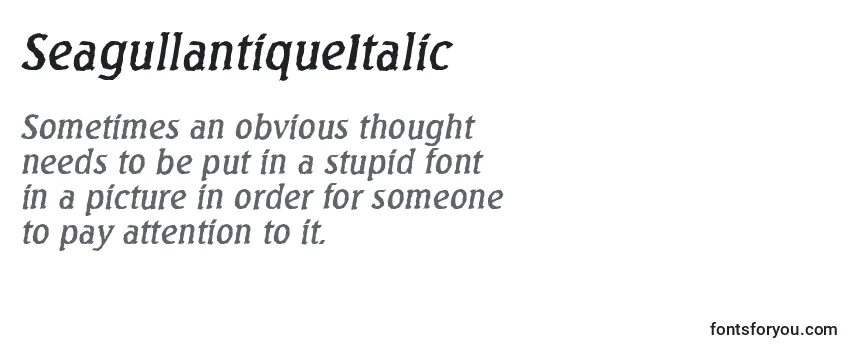 Review of the SeagullantiqueItalic Font