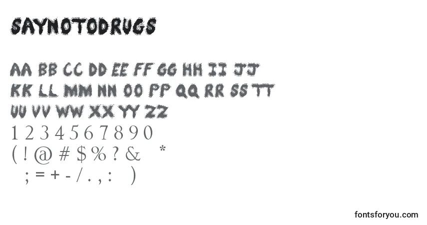 Schriftart SayNoToDrugs – Alphabet, Zahlen, spezielle Symbole