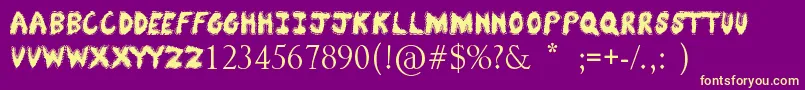 SayNoToDrugs-Schriftart – Gelbe Schriften auf violettem Hintergrund