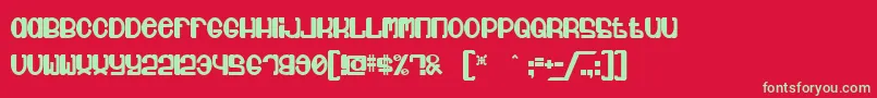 フォントJubie – 赤い背景に緑の文字