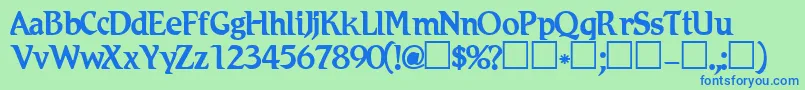 Romic Font – Blue Fonts on Green Background