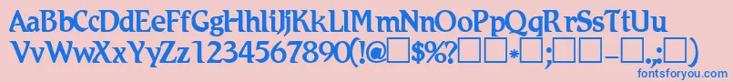 Romic Font – Blue Fonts on Pink Background